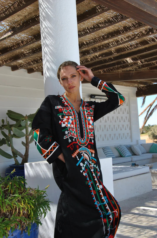 Black Siwa Inspired Galabeya