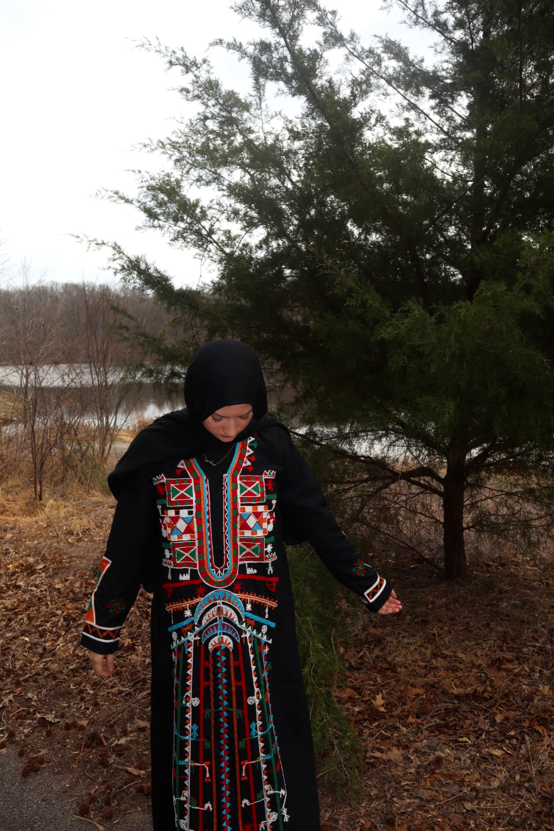 Black Siwa Inspired Galabeya