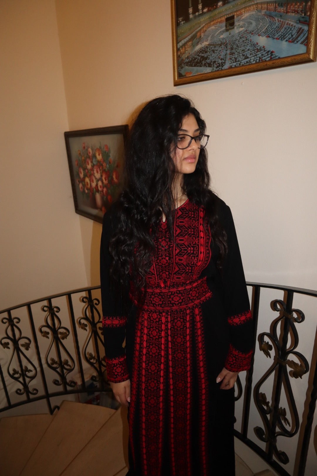 Red Sinawy Thobe with Belt