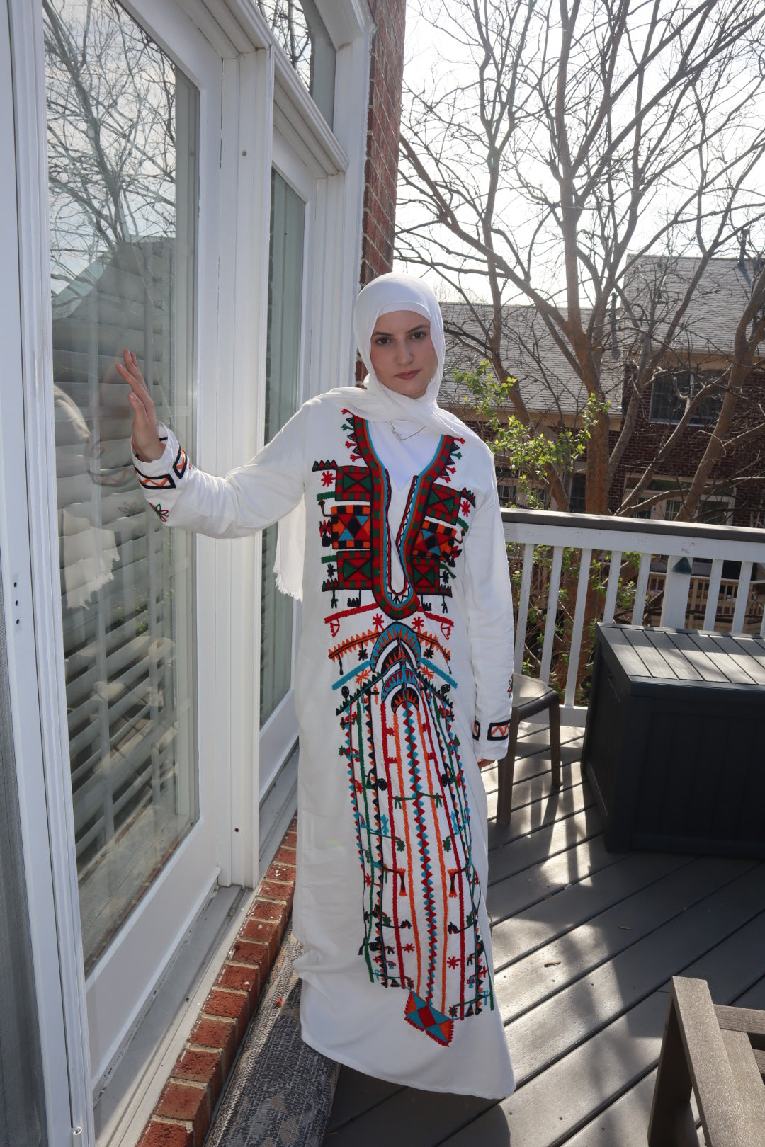 White Siwa Inspired Galabeya