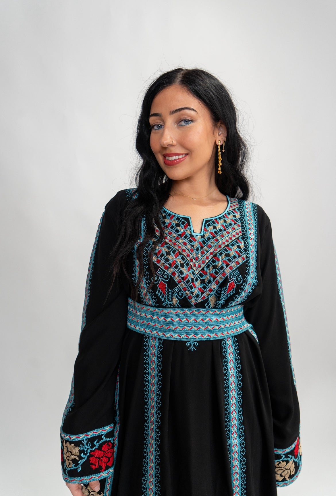 Blue Sinai Thobe with belt