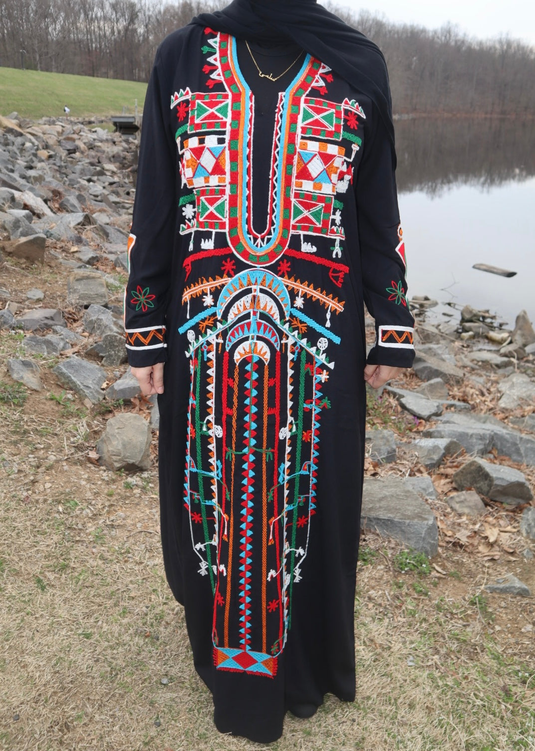 Black Siwa Inspired Galabeya