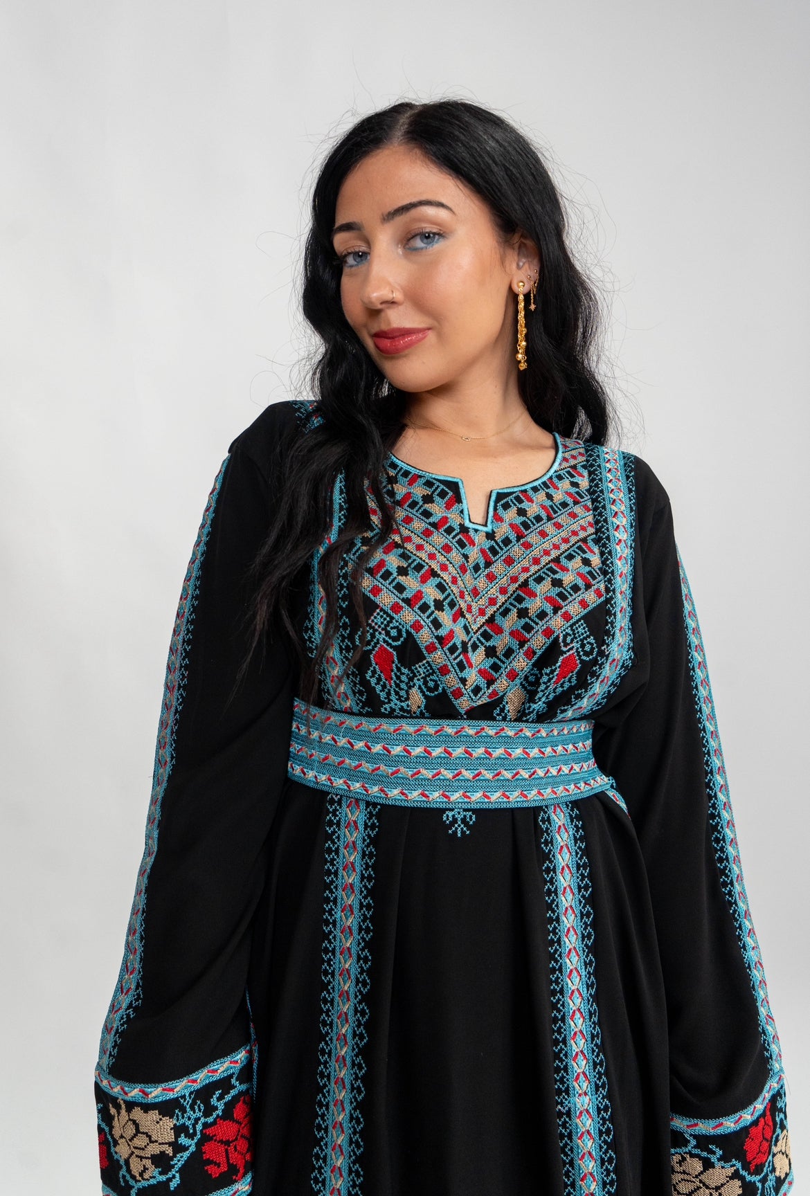 Blue Sinai Thobe with belt