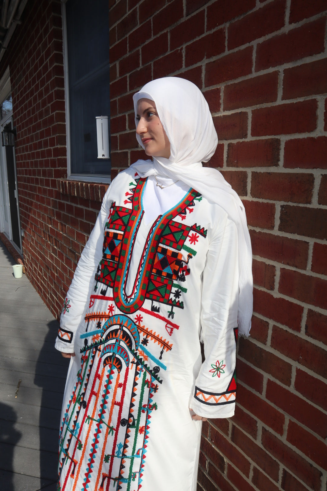 White Siwa Inspired Galabeya