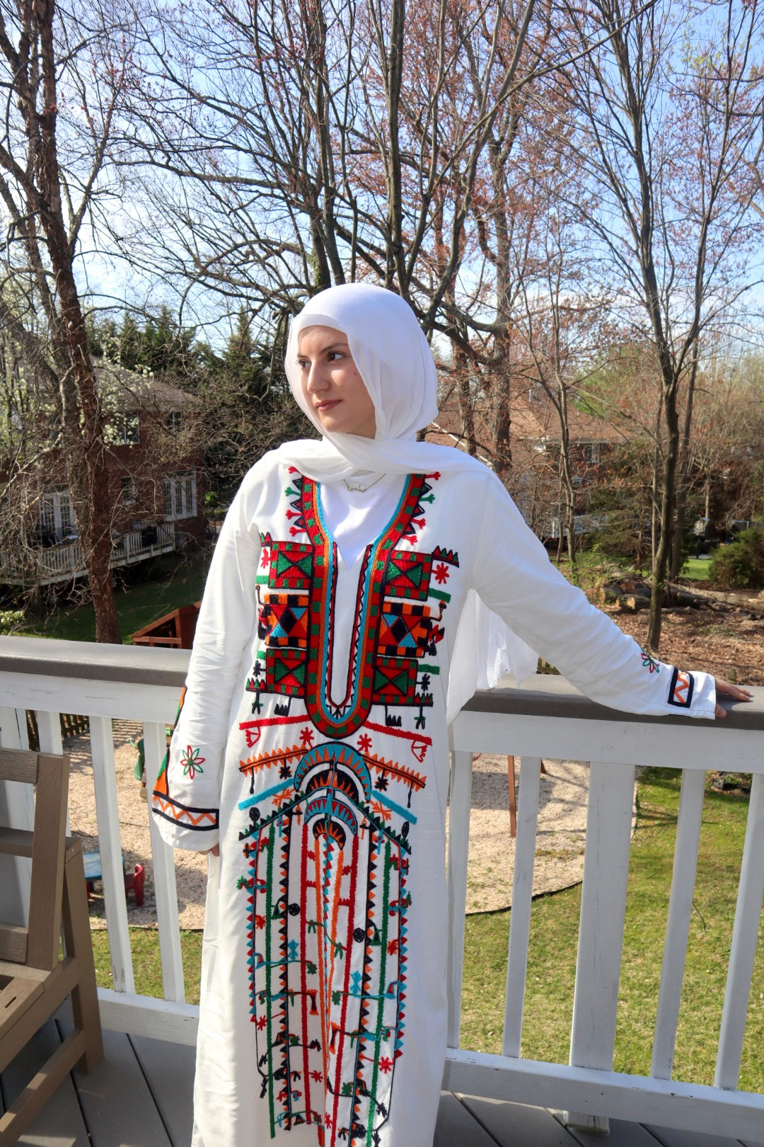 White Siwa Inspired Galabeya