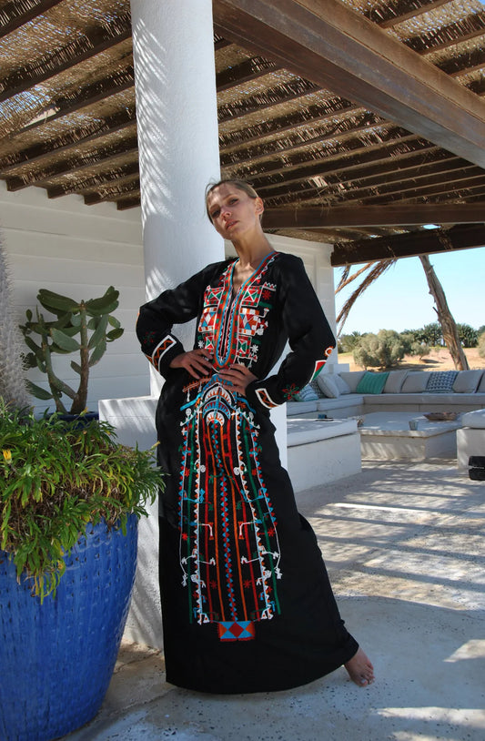Black Siwa Inspired Galabeya