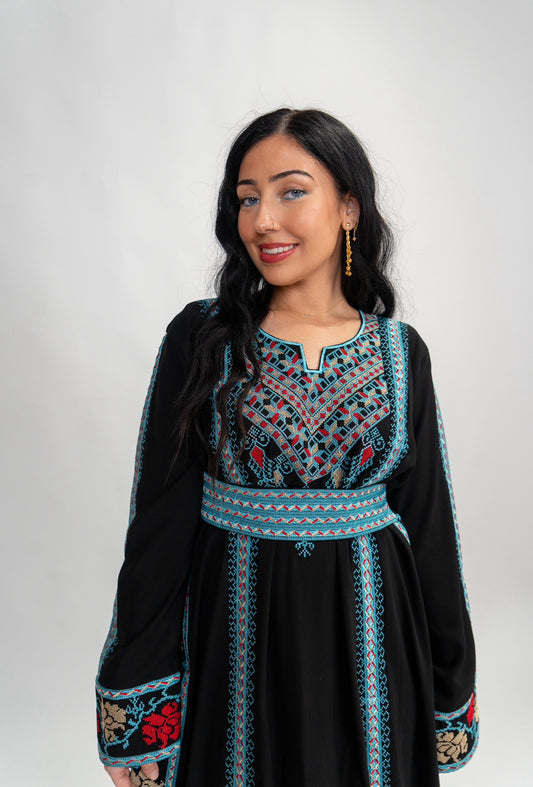 Blue Sinai Thobe with belt